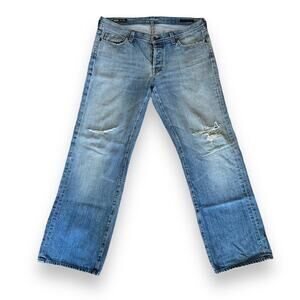 Citizens of Humanity Evans Relaxed Button Fly Jeans Distressed Medium Wash EUC